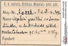 Etiketten zu Korund (Saphir) (NHMW-MIN-Ao226)